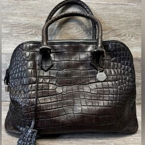 Dooney and Bourke Vintage Alto Croc Embossed Lock and Key Satchel